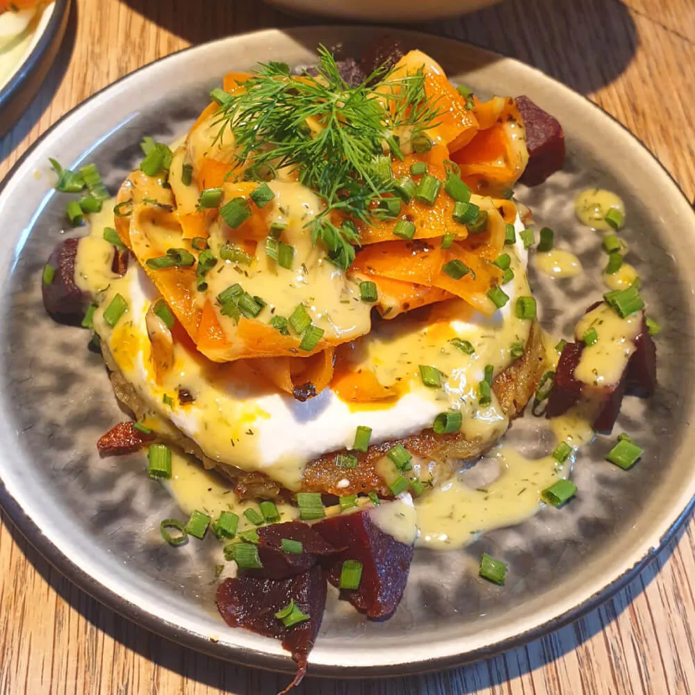 Rösti mit veganem Lachs